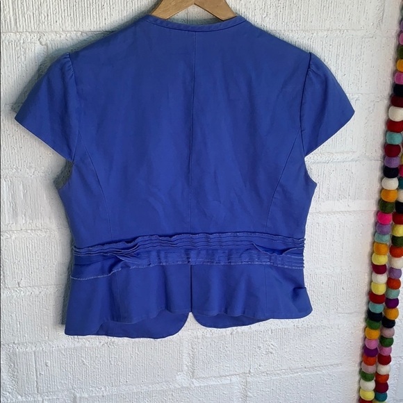 BCBGMaxAzria Embellished Detail Peplum Cap Sleeve Jacket Blazer M - Picture 7 of 7